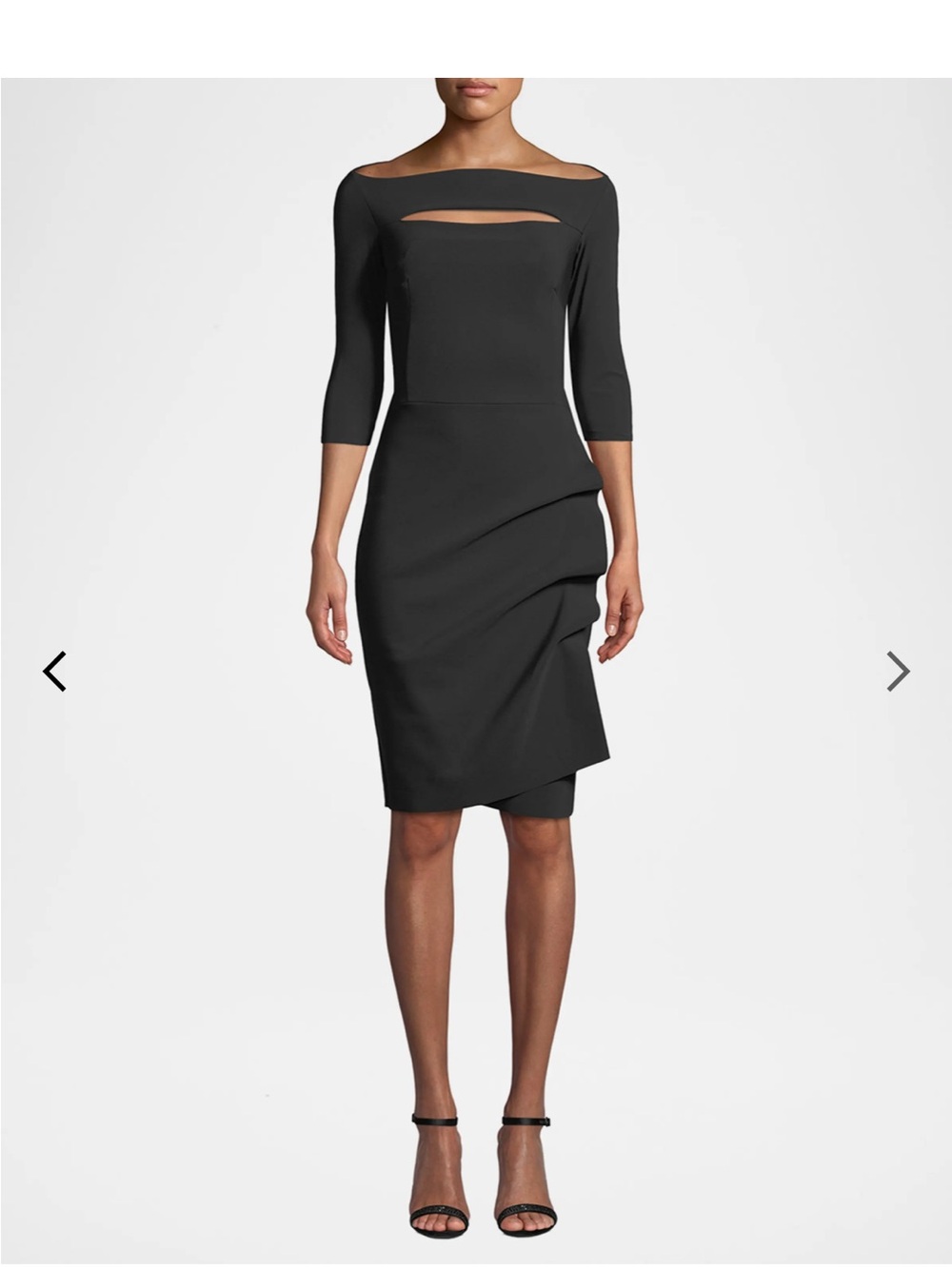 Chiara Boni Black Off-Shoulder Midi Dress with Front Cutout